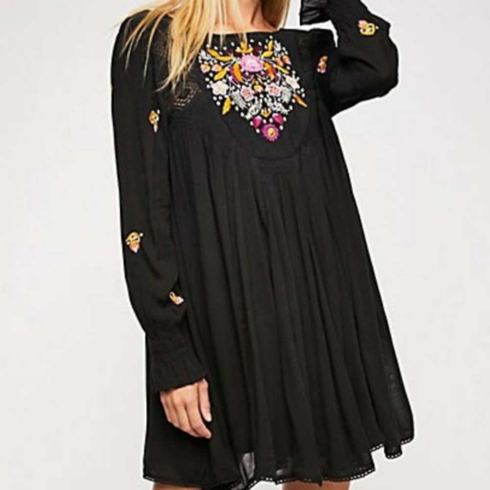 Free People black Mini Dress/tunic XS